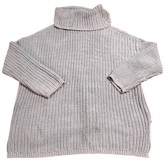 Haven Well Within Blue Knit Funnel Neck Cotton Acrylic Sweater Size XL Casual - Picture 2 of 6